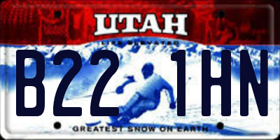 UT license plate B221HN