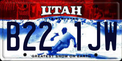 UT license plate B221JW