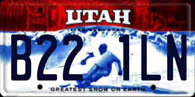 UT license plate B221LN