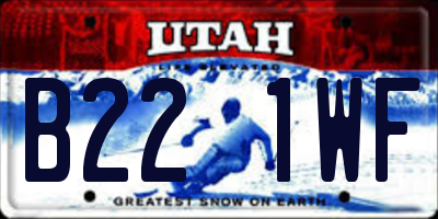 UT license plate B221WF