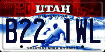 UT license plate B221WL