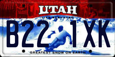 UT license plate B221XK