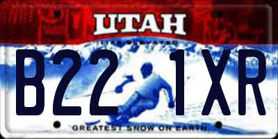 UT license plate B221XR
