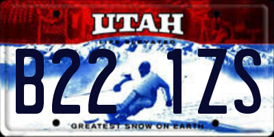 UT license plate B221ZS