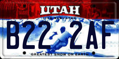 UT license plate B222AF