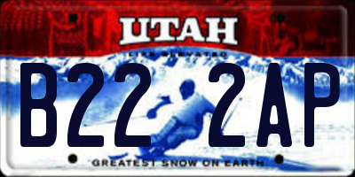 UT license plate B222AP
