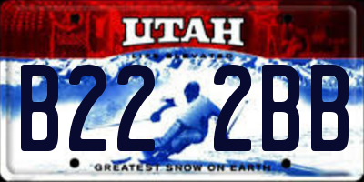 UT license plate B222BB