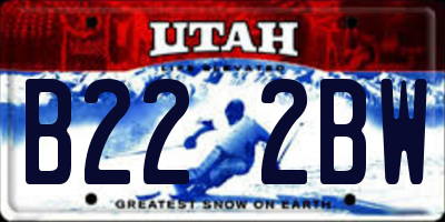 UT license plate B222BW