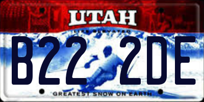 UT license plate B222DE