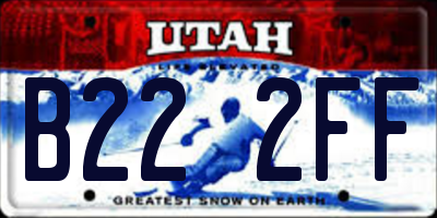 UT license plate B222FF