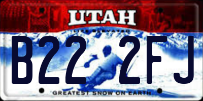 UT license plate B222FJ