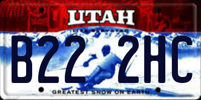 UT license plate B222HC