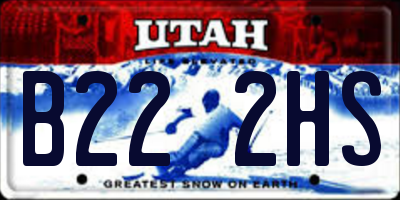UT license plate B222HS