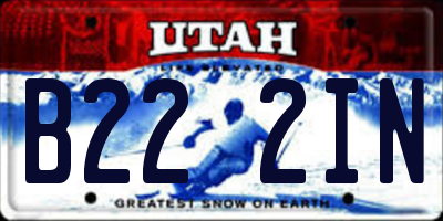 UT license plate B222IN