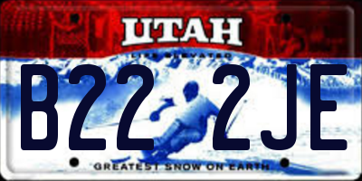UT license plate B222JE
