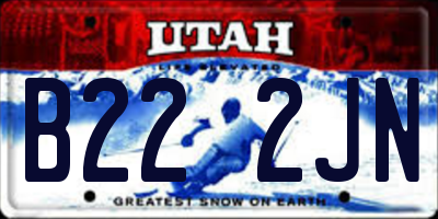 UT license plate B222JN