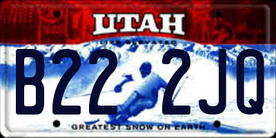 UT license plate B222JQ