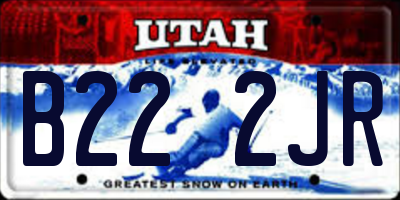 UT license plate B222JR