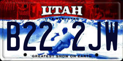 UT license plate B222JW