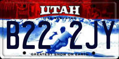 UT license plate B222JY