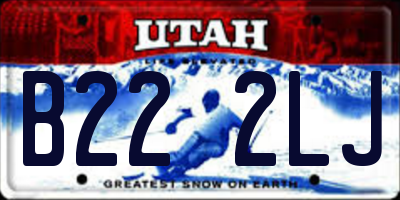 UT license plate B222LJ