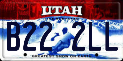 UT license plate B222LL