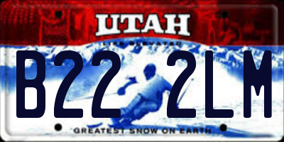 UT license plate B222LM