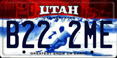UT license plate B222ME