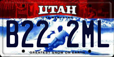 UT license plate B222ML