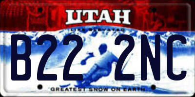 UT license plate B222NC