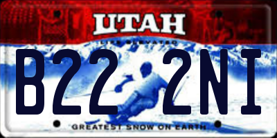 UT license plate B222NI