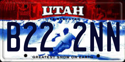 UT license plate B222NN