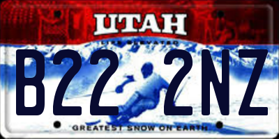 UT license plate B222NZ