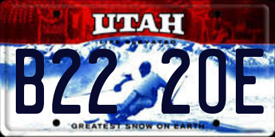 UT license plate B222OE