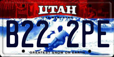 UT license plate B222PE