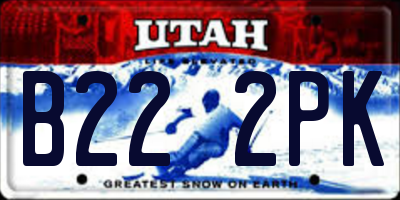 UT license plate B222PK