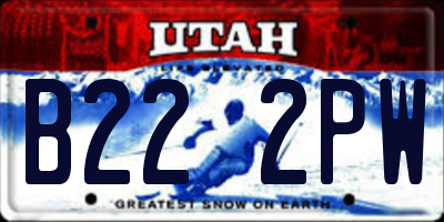 UT license plate B222PW