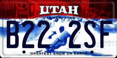 UT license plate B222SF