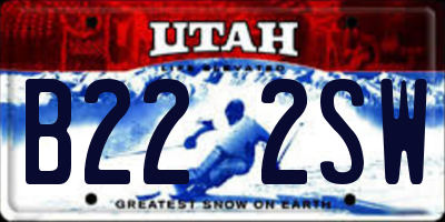 UT license plate B222SW