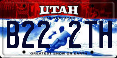 UT license plate B222TH