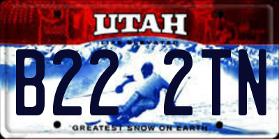 UT license plate B222TN