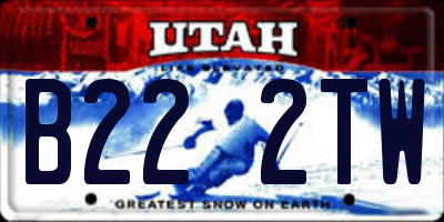 UT license plate B222TW