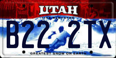 UT license plate B222TX
