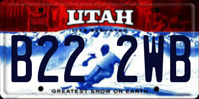 UT license plate B222WB