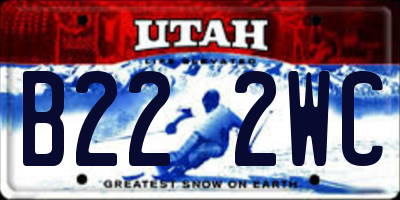 UT license plate B222WC
