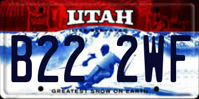 UT license plate B222WF