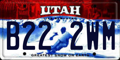 UT license plate B222WM
