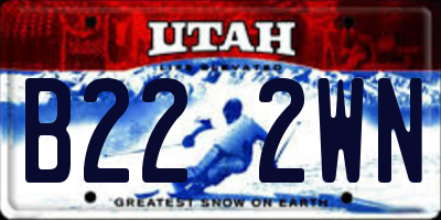 UT license plate B222WN