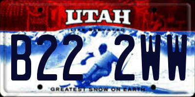 UT license plate B222WW