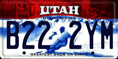 UT license plate B222YM